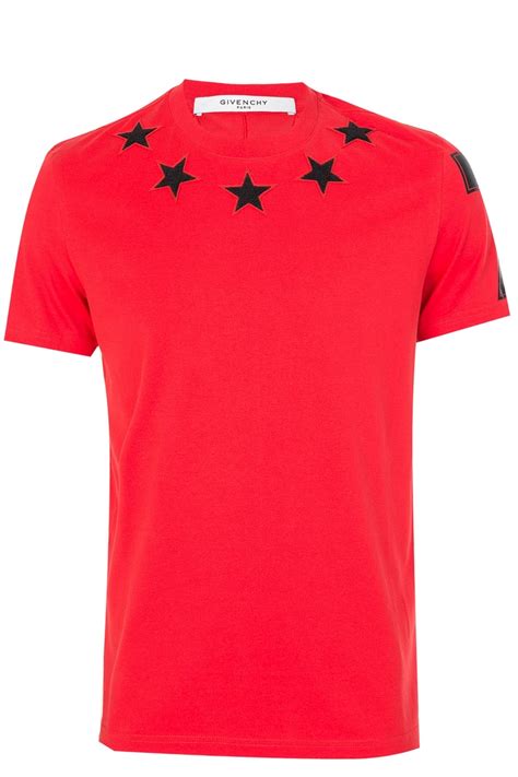 givenchy t shirt red black stars|men's Givenchy t shirt sale.